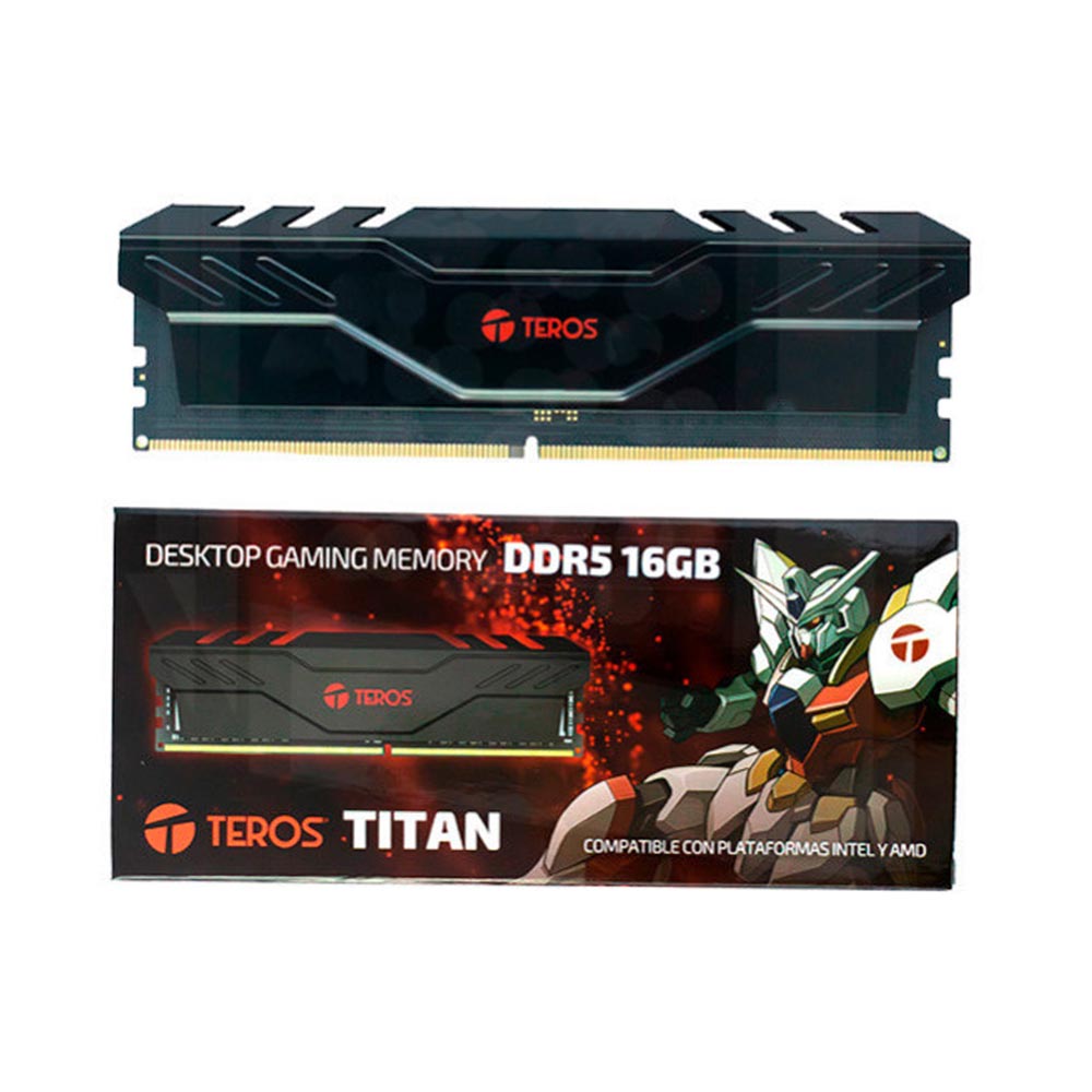 ramddr5 MEM. RAM TEROS TITAN 16GB DDR5 6000MT/s, CL38, BLACK - Imagen 1