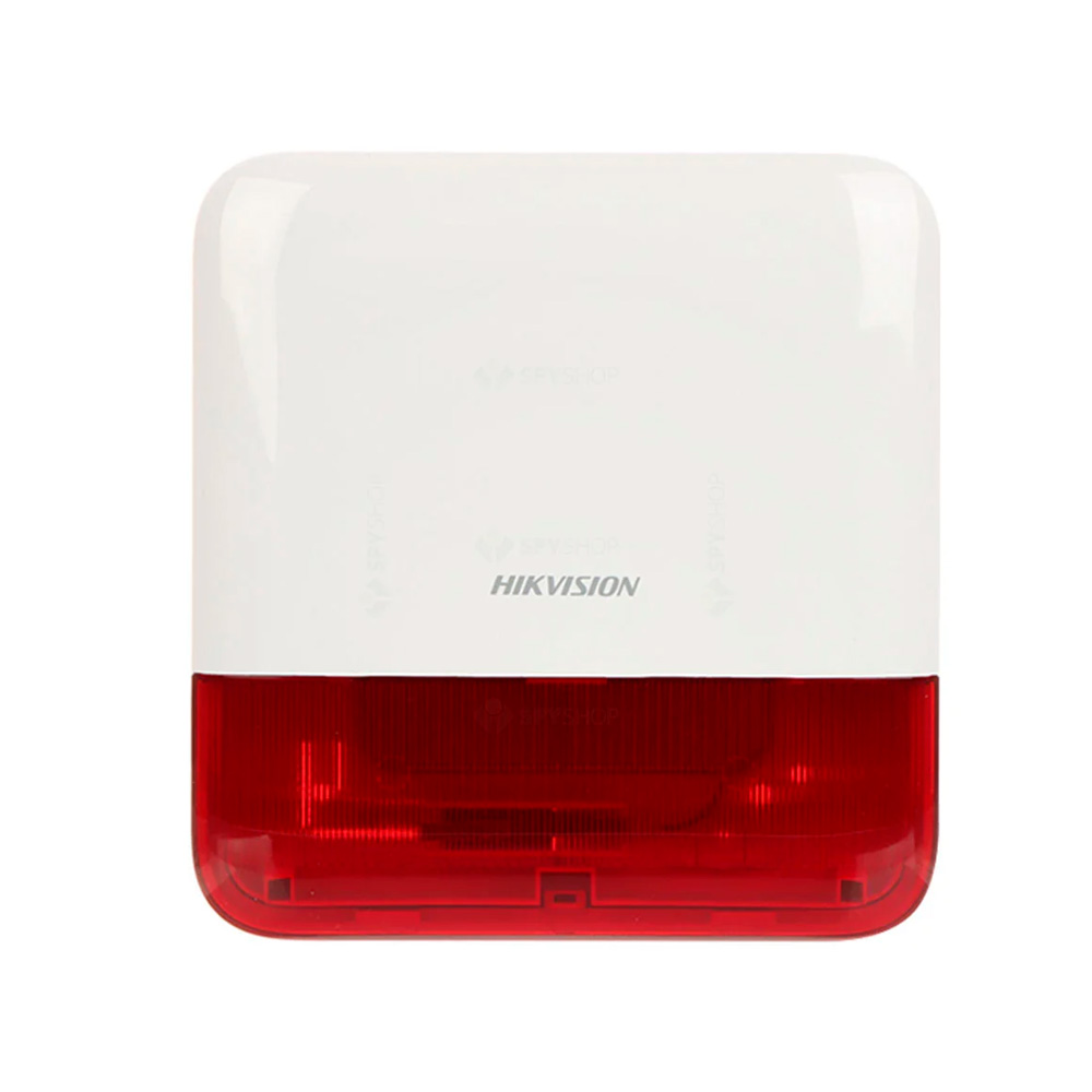 Sirena Inalámbrica para Exterior •Comunicación inalámbrica b_ SIRENA INALÁMBRICA PARA EXTERIOR CON ESTROBO ROJO HIKVISION DS-PS1-E-WB / RED - Imagen 1