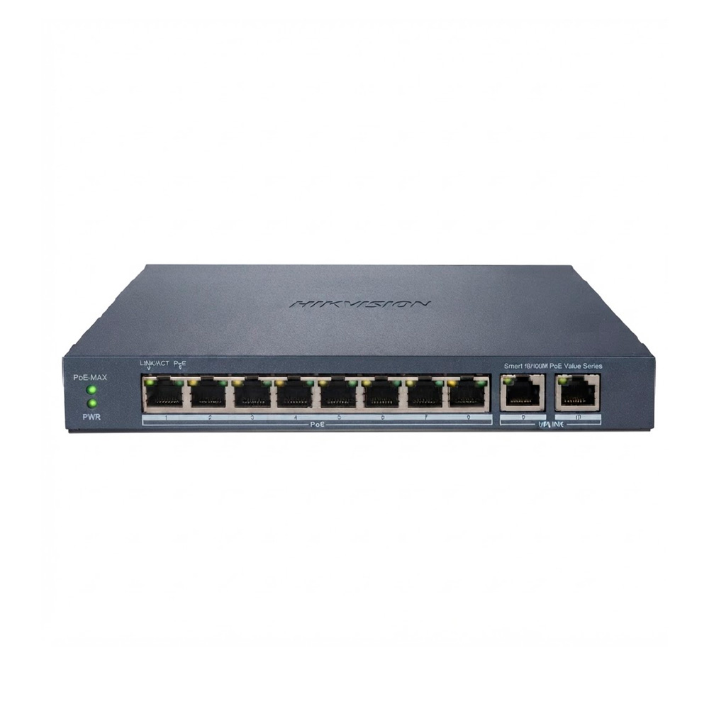 Switches HIKVISION DS-3E1310P-EM SWITCHES HIKVISION DS-3E1310P-EI/M SWITCH SMART DE 8 PUERTOS POE 10/100, 2 UP LINK RJ45 GIGABIT - Imagen 1