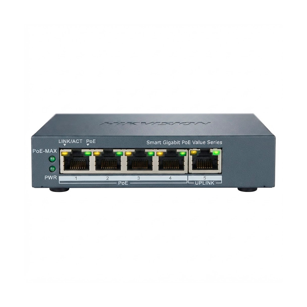 Switches HIKVISION DS-3E1505 SWITCHES HIKVISION DS-3E1505P-EI/M SWITCH SMART DE 4 PUERTOS POE GIGABIT - Imagen 1