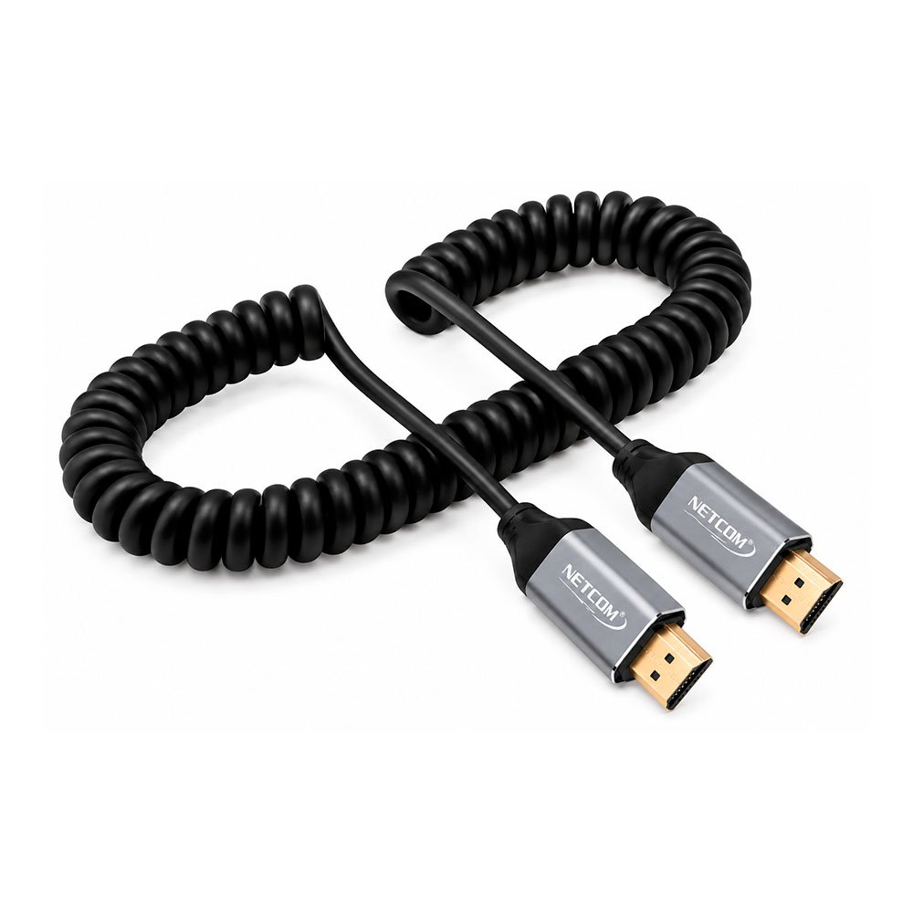 CABLE HDMI A HDMI ESPIRALADO DE 1.50 MTS UHD 4K@60Hz V2.0 - NETCOM CABLE HDMI A HDMI ESPIRALADO DE 1.50 MTS UHD 4K@60Hz V2.0 - NETCOM - Imagen 1