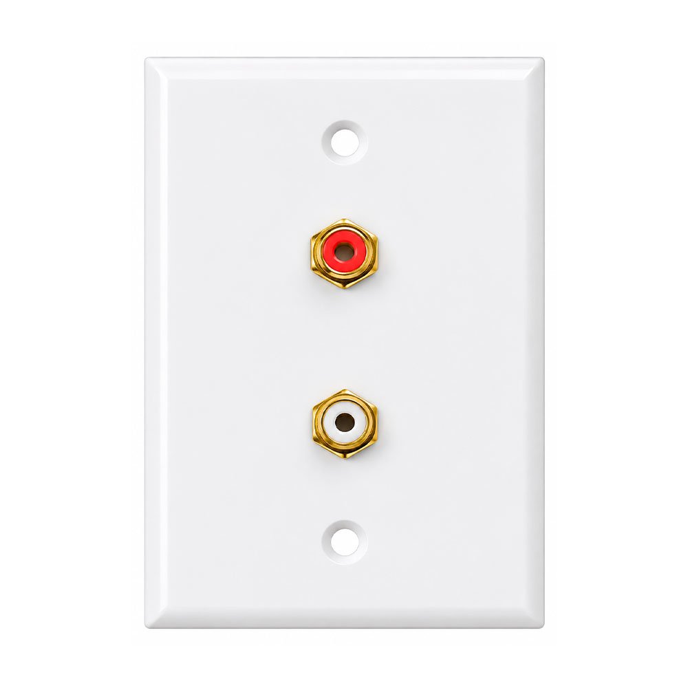 PLACA 02 JACK RCA BLANCO & ROJO - NETCOM PLACA 02 JACK RCA BLANCO & ROJO - NETCOM - Imagen 1