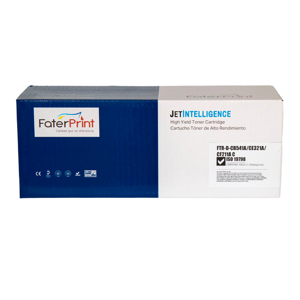 TONER COMPATIBLE 128A 125A 131A TONER COMPATIBLE 128A 125A 131A CB541A/CF211A/ CE321A CYAN PARA HP LASERJET 200 MFP M276N / M276NW / M251N ; PRO CM1415FN / CP1525 / CP1215 / 1210 / 1217 /1510/ 1515 ; CM1312 / 1300 - Imagen 1