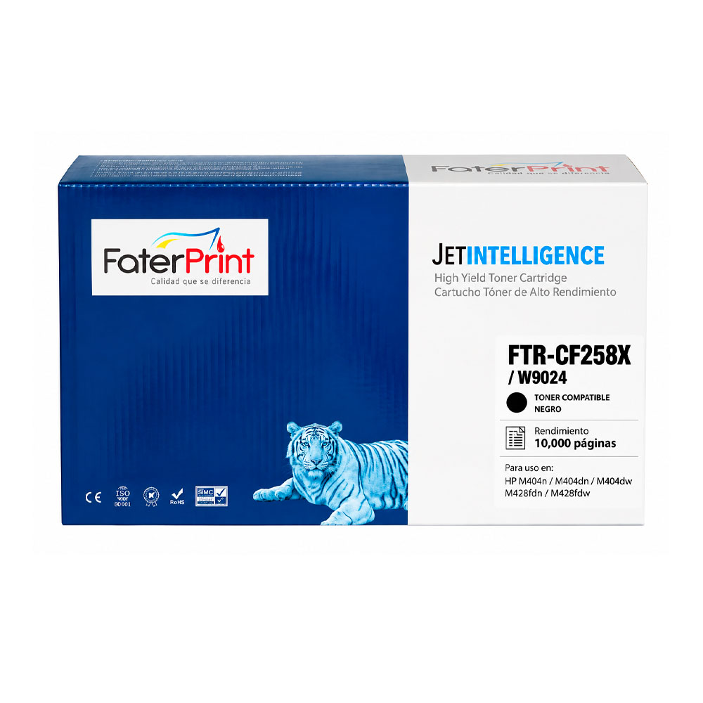 TONER COMPATIBLE 58X CF258X W9024 NEGRO PARA HP TONER COMPATIBLE 58X CF258X/W9024 NEGRO PARA HP M404n / M404dn / M404dw / M428fdn / M428fdw - Imagen 1